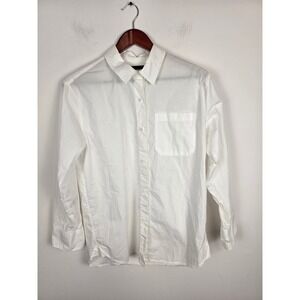 Jenni Kayne White Cotton Boyfriend Classic Button Down Shirt XS